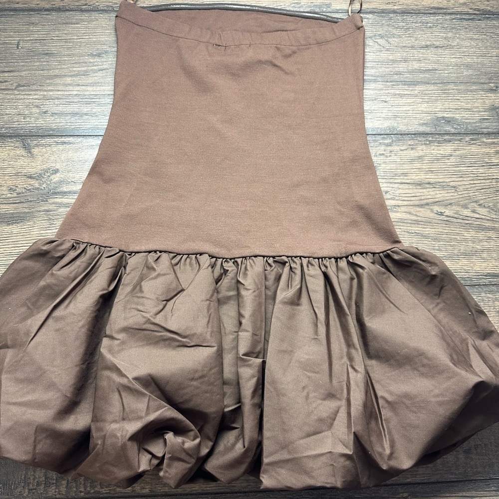 Strapless brown dress ☕️